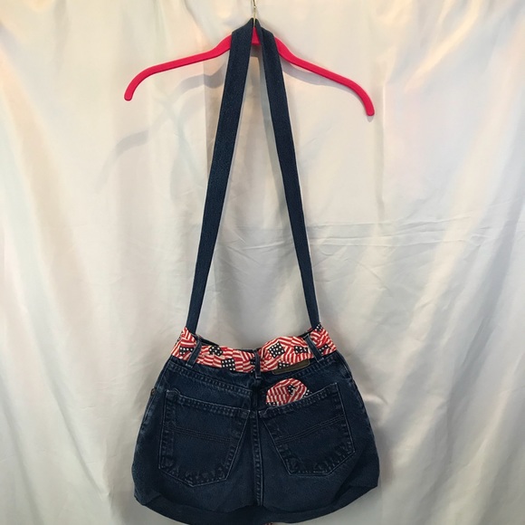 🐈OKC🐈 NWOT Route 66 Teddy Bear Denim Jean Purse - Picture 10 of 16